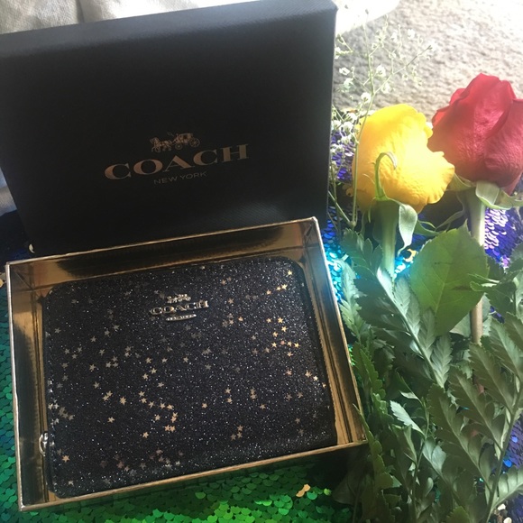 Coach Handbags - $175 NWT Coach black star glitter zip Coach Handbags - $175 NWT Coach black star glitter zip